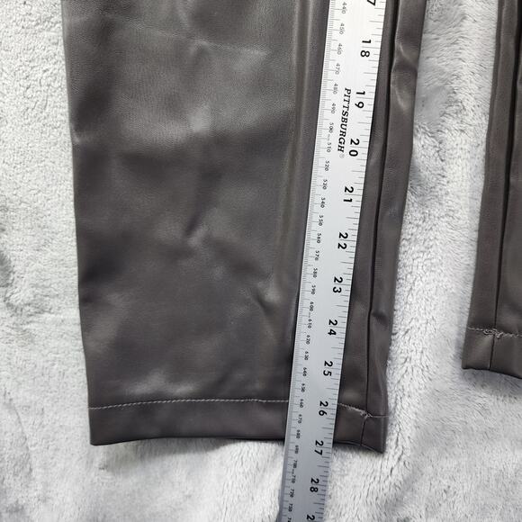 Active USA Pants Womens S Black Faux Leather High Waist Slim Fit Straight Leg - Picture 10 of 12